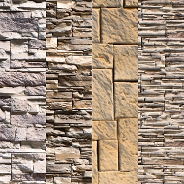 Modern Stone Walls Set 16: Corona Material, 3K Textures 3D model image 1 