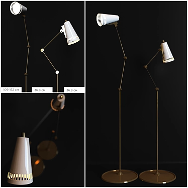 Elegant Thomas O'Brien Floor Lamp 3D model image 1 