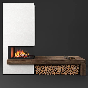 Piazzetta MA272SL: Radiant Wood Fireplace 3D model image 1 