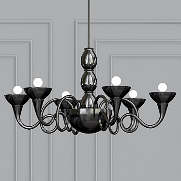 Elegant Glass Pendant Light 3D model image 1 