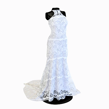 Elegant Wedding Dress with Vray 3.6 3D model image 1 