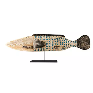 Mali Wood Puppet Fish 3D model image 1 