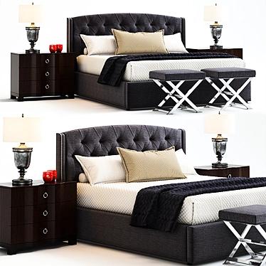 Elegant Jordan Wing Bed 3D model image 1 