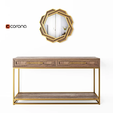 Cosmorelax Console and Mirror Set 3D model image 1 