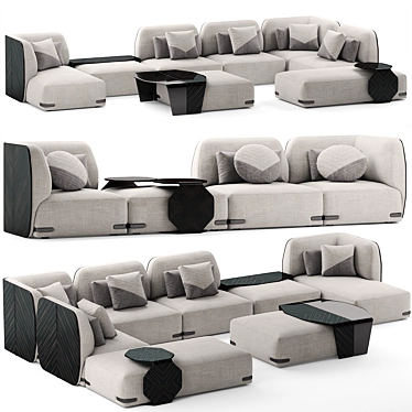 Modern 3-Seater Sofa 3D model image 1 