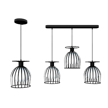 Elegant Suspended Light Fixtures 3D model image 1 