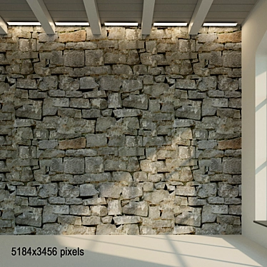 Vintage Stone Wall | High-Resolution Seamless Texture | 3D Model 3D model image 1 