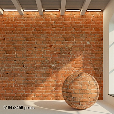 Vintage Loft Brick Wall 3D model image 1 