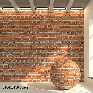 Weathered Brick Wall Texture 3D model image 1 