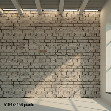 Vintage Grey Brick Wall 3D model image 1 