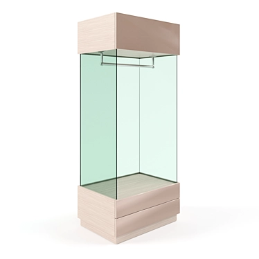 Elegant Glass Cabinet with Mirror 3D model image 1 