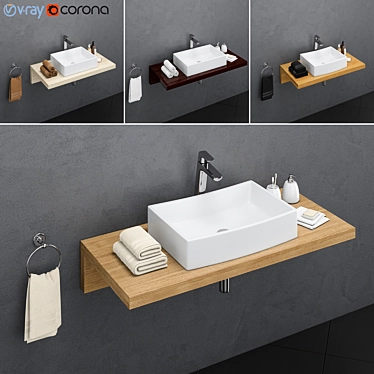 RAVAK Formy Washbasin Set 3D model image 1 