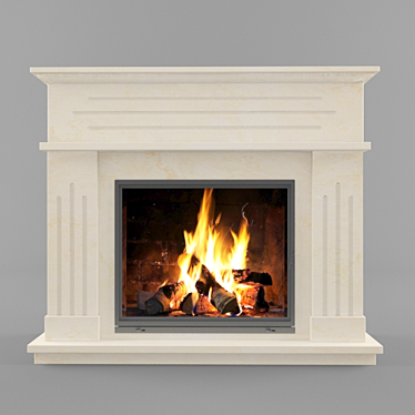 Classic Minimalist Fireplace 3D model image 1 