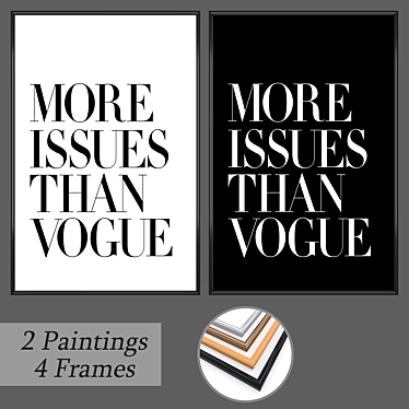 Artful Frame Set with Paintings 3D model image 1 