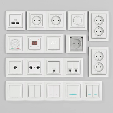 Title: Unica: Modern and Versatile Electrical Sockets 3D model image 1 