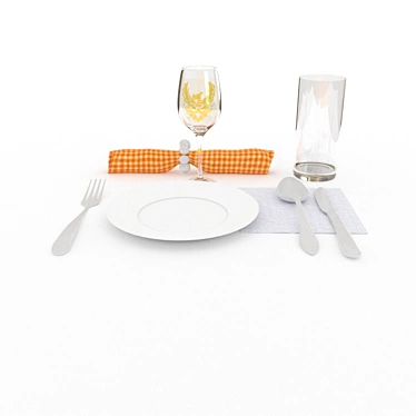 Elegant Dining Tableware Set 3D model image 1 