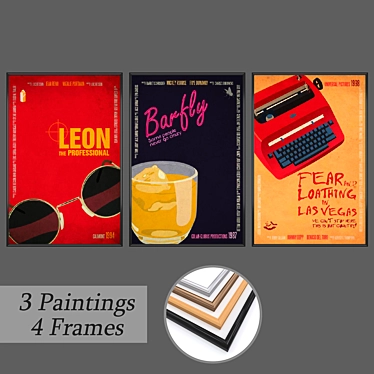 Abstract Canvas Art Set 3D model image 1 