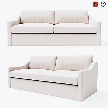 Elegant Avalon White Clandon Sofa 3D model image 1 