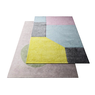 Geometric Cotton Carpets 160x230cm 3D model image 1 