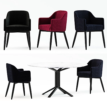 Meridiani Lola Chair + Miller Tables: Versatile Elegance for Your Space 3D model image 1 