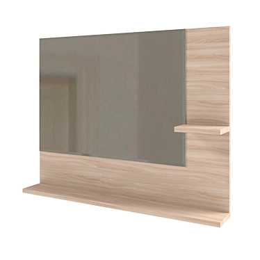 Modern Wall Mirror with Shelf 3D model image 1 