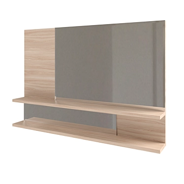 Modern Mirror with Shelf and Artistic Design 3D model image 1 