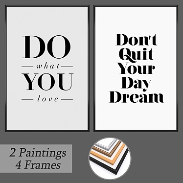 Modern Wall Art Set with Multiple Frame Options 3D model image 1 