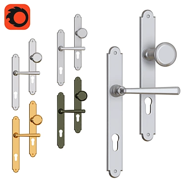 Alt Wien Classic Door Handle 3D model image 1 