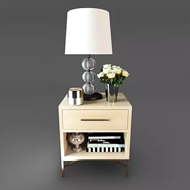 Sleek Modern Nightstand 3D model image 1 