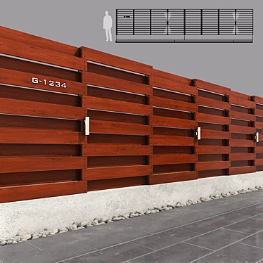 Rustic Wood Fence: Enhance Your Outdoor Space 3D model image 1 