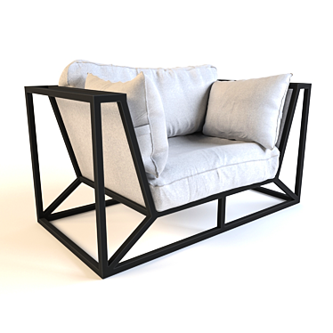 Louvre Lounge Chair: Modernist Design, Comfortable Seat, Stylish Sophistication 3D model image 1 