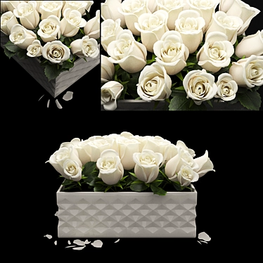 Elegant Bloom: 3D Floral Box 3D model image 1 