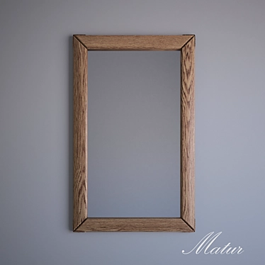 Matur Mirror Mudrec: Wooden Framed Mirror with Copper Accents 3D model image 1 