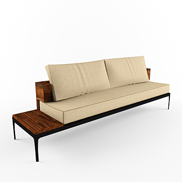 Sleek Outdoor Sofa Set 3D model image 1 