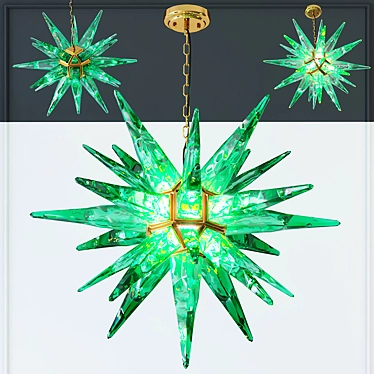 Turquoise Star Chandelier 3D model image 1 