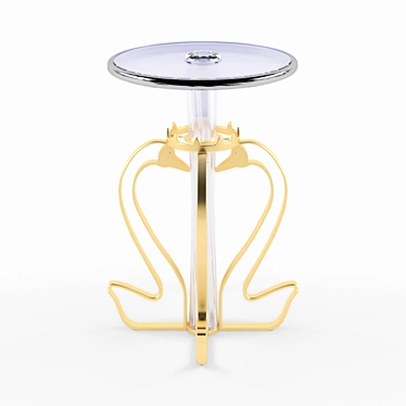 Golden Swans: Elegant Lightweight Table Fountain 3D model image 1 