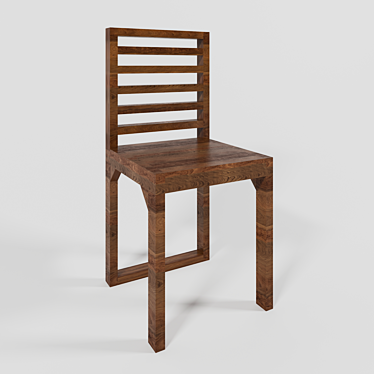 Elegant Wood Chair 3D model image 1 