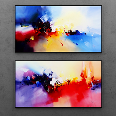 Fluid Art Abstract Paintings | Set of 6 3D model image 1 