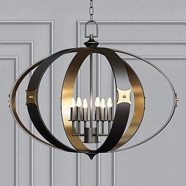 Elegant Huntsman Brass Chandelier 3D model image 1 