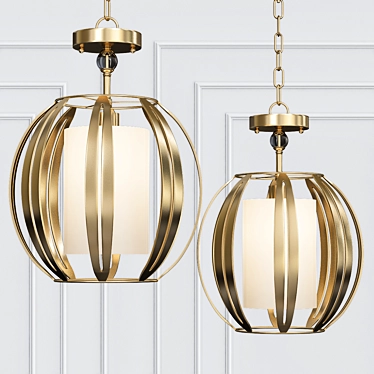 Modern Antique Brass Pendant 3D model image 1 