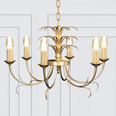 Vintage Boulanger Brass Chandelier 3D model image 1 