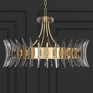 Elegant Coquette Chandelier: Antique Brass, 8 Lights 3D model image 1 