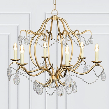 Elegant Jolie Crystal Chandelier 3D model image 1 