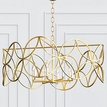 Golden Geometric Square Chandelier 3D model image 1 