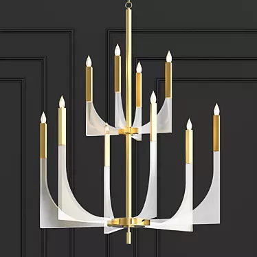 Modern Acrylic Brass Chandelier 3D model image 1 