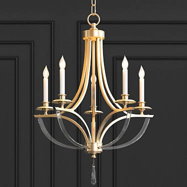 Bent Crystal Chandelier: Elegant Illumination 3D model image 1 