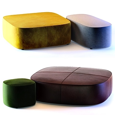 Elegant Domino Next Poufs 3D model image 1 