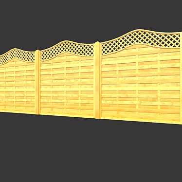 Natural Wood Fence: Lattice Panel for Garden 3D model image 1 