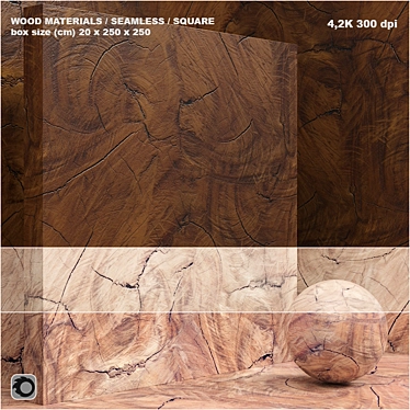 Seamless Wood Slab Set 35 - 4.2K Textures 3D model image 1 