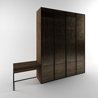 Singer Glass Wardrobe: Sleek & Spacious 3D model image 1 